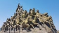 Ordos - - 07132017Inner Mongolia/China: A monument depicting Genghis Khan riding a hors for a battle surrounded by other riders