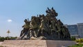 Ordos - - 07132017Inner Mongolia/China: A monument depicting Genghis Khan riding a hors for a battle surrounded by other riders