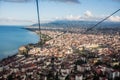 Ordu city in Turkey and cable car Royalty Free Stock Photo
