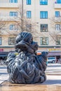 OREBRO, SWEDEN, APRIL 19, 2019: Contemporary statues at jarntorget square in Orebro, Sweden