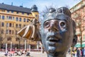 OREBRO, SWEDEN, APRIL 19, 2019: Contemporary statues at jarntorget square in Orebro, Sweden