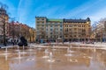 OREBRO, SWEDEN, APRIL 19, 2019: View of jarntorget square in Orebro, Sweden