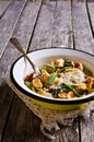 Orecchiette Pasta with garlic and sage Royalty Free Stock Photo