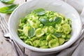 Orecchiette pasta with peas Royalty Free Stock Photo