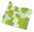 Detailed editable political map with separated layers. Oregon.
