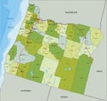 Detailed editable political map with separated layers. Oregon.