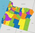 Colorful Oregon political map with clearly labeled, separated layers.