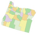 Oregon - detailed editable political map.