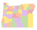 Oregon administrative map. counties map of Oregon, blank Map, empty map of Oregon Royalty Free Stock Photo