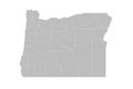 Oregon administrative map. counties map of Oregon, blank Map, empty map of Oregon Royalty Free Stock Photo