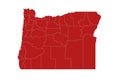 Oregon administrative map. counties map of Oregon, blank Map, empty map of Oregon Royalty Free Stock Photo