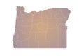 Oregon administrative map. counties map of Oregon, blank Map, empty map of Oregon Royalty Free Stock Photo