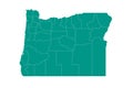 Oregon administrative map. counties map of Oregon, blank Map, empty map of Oregon Royalty Free Stock Photo