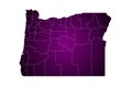 Oregon administrative map. counties map of Oregon, blank Map, empty map of Oregon Royalty Free Stock Photo