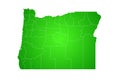 Oregon administrative map. counties map of Oregon, blank Map, empty map of Oregon Royalty Free Stock Photo