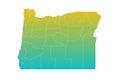 Oregon administrative map. counties map of Oregon, blank Map, empty map of Oregon Royalty Free Stock Photo