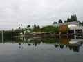 Exterior view of some lake landscape of the Nike World Headquarters