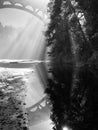 Oregon bridge shadow reflection Royalty Free Stock Photo