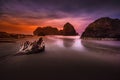 Oregon Coast Beach at night near highway 101 Royalty Free Stock Photo