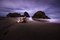 Oregon Coast Beach at night near highway 101 Royalty Free Stock Photo