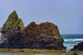 Oregon Coast Intertidal Rocks revealed at low tide