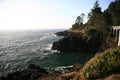 Oregon Coast Oceanview with rough water and rugged landscape