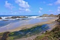 Oregon Coast at Seal Rock State Park with Sandy Pacific Beach, USA Royalty Free Stock Photo