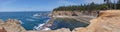 Oregon Coastal Seascape - Panorama Royalty Free Stock Photo