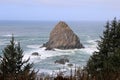 Oregon Coastline with trees and rocks