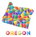 Oregon - colorful low poly us state shape.