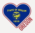 Oregon heart flag badge. Royalty Free Stock Photo