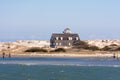 Deserted Oregon Inlet Life Saving Station on the water, Outer Banks, North Carolina