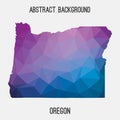 Oregon map in geometric polygonal,mosaic style.