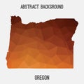 Oregon map in geometric polygonal,mosaic style. Royalty Free Stock Photo