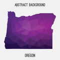 Oregon map in geometric polygonal,mosaic style. Royalty Free Stock Photo