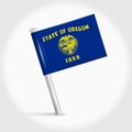 Oregon map pin flag. 3D realistic vector illustration Royalty Free Stock Photo