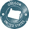 Oregon map vintage stamp. Royalty Free Stock Photo