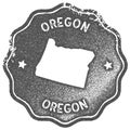 Oregon map vintage stamp. Royalty Free Stock Photo