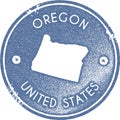 Oregon map vintage stamp. Royalty Free Stock Photo