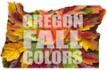 Oregon Maple Leaves Mixed Fall Colors Text USA