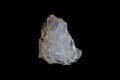 Oregon Opal. White, Translucent, conchoidal fractures. Black Background. Royalty Free Stock Photo