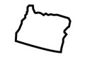 Oregon outline map state shape Royalty Free Stock Photo