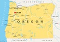 Oregon, OR, political map, US state, The Beaver State
