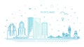 Oregon, Portland line skyline vector illustration