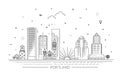 Oregon, Portland line skyline vector line illustration