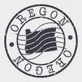 Oregon Stamp Postal. Map Silhouette Seal. Passport Round Design. Vector Icon. Design Retro Travel. Royalty Free Stock Photo