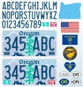 Oregon state car license plate pattern, USA Royalty Free Stock Photo