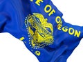Oregon state flag close up. United states local flags