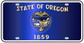 Oregon State License Plate Flag