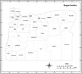 Oregon state outline administrative and political map in black and white
